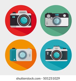vintage and modern photo camera design graphic