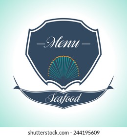 Vintage and Modern Seafood Label. Restaurant Logo. Restaurant menu.