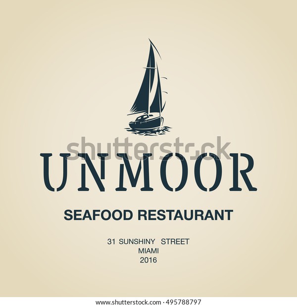 Vintage Modern Seafood Restaurant Logo Vector Food And Drink