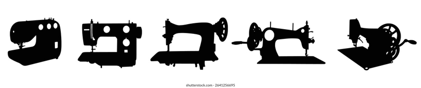 vintage modern sewing machine silhouette.