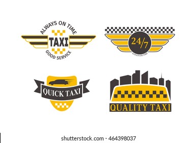 Vintage and modern taxi logos taxi label, taxi badge and design elements