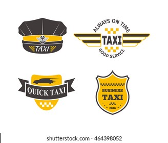 Vintage and modern taxi logos taxi label, taxi badge and design elements