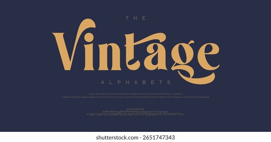 Vintage Modern Uppercase Sans Serif Font Alphabet