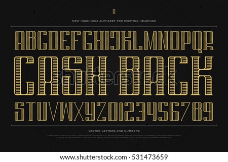 vintage money alphabet letters and numbers. vector font type design. golden lettering symbols. stylized, business typesetting. currency classic typeface template