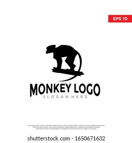 logo de mono vintage. icono moderno, diseño de plantilla