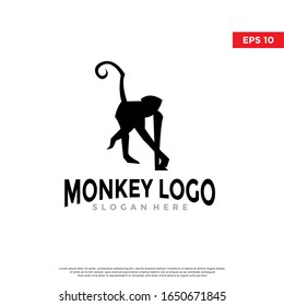 vintage monkey logo. modern icon, template design