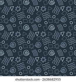 Vintage monochrome art seamless pattern. Hand drawn background for your design. Textile, packaging, blog decoration, banner, poster, wrapping paper. Vector. 