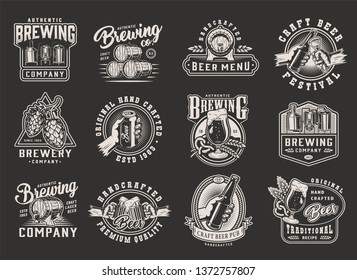 Set Vintage Marine Illustrations Dark Background Stock Vector (Royalty ...