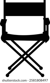 Vintage monochrome Director Chair icon, use in video production or movie and cinema industry, Movie Clapper. Mockup, isolated on transparent background, doodle drawing elements graphic design