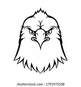 Vintage monochrome fashionable eagle hand drawing vector