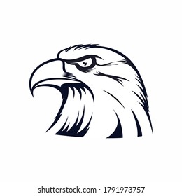 Vintage monochrome fashionable head eagle