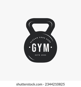 Vintage monochrome fitness gym CrossFit emblems logo on white background