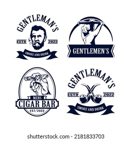 Vintage Monochrome Gentleman Logo For Cricut