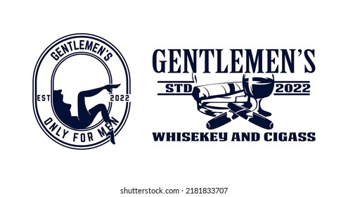 Vintage Monochrome Gentleman Logo For Cricut