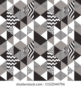 Vintage monochrome geometric triangle pattern