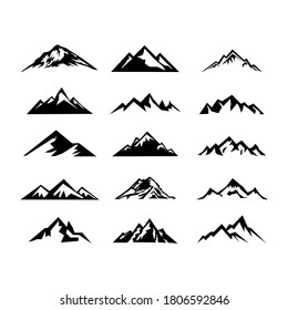 Vintage monochrome mountains set vector