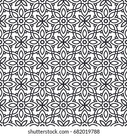 Vintage monochrome seamless pattern.