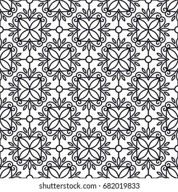 Vintage monochrome seamless pattern.