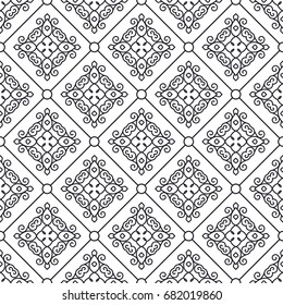 Vintage monochrome seamless pattern.