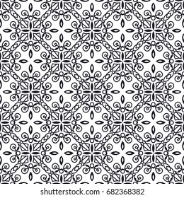 Vintage monochrome seamless pattern.