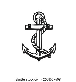 Vintage monochrome ship anchor Vector