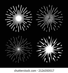 Vector de estrellas monocromo vintage.