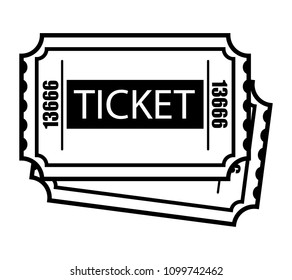 Vintage monochrome two cinema tickets template isolated vector illustration