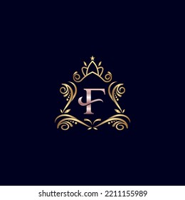 Vintage Monogram Alphabet F Letter