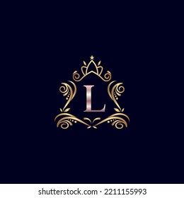 Vintage Monogram Alphabet L Letter