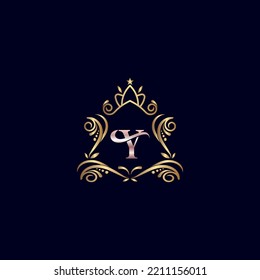 Vintage Monogram Alphabet Y Letter