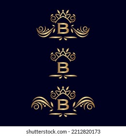 Letra con logotipo de monograma B de cosecha de vintage