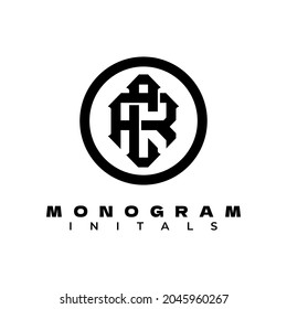 Vintage Monogram C R Anfangsbuchstabe minimales geometrisches Vektorlogo für Ihr Badge, Ihren Wappen und für jeden Zweck