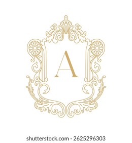 Vintage monogram, frame, logo, floral, wedding logo, label, vintage, baroque, victorian, clipart, royal frame, Border, wedding logo design