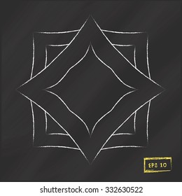 Vintage monogram frame on chalkboard background. Frame for calligraphic logos and retro ornamental design. Vector illustration