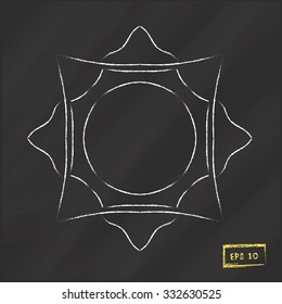 Vintage monogram frame on chalkboard background. Frame for calligraphic logos and retro ornamental design. Vector illustration