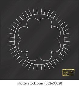 Vintage monogram frame on chalkboard background. Frame for calligraphic logos and retro ornamental design. Vector illustration