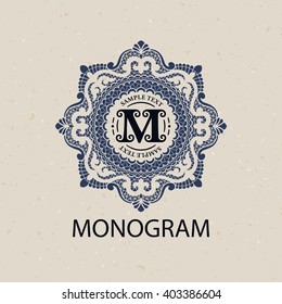 Vintage monogram frame template flourishes calligraphic elegant ornament lines. Business sign, identity for Restaurant, Royalty, Boutique, Hotel, Heraldic, Jewelry, Fashion and other illustration