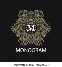 Vintage monogram frame template flourishes calligraphic elegant ornament lines. Business sign, identity for Restaurant, Royalty, Boutique, Hotel, Heraldic, Jewelry, Fashion and other illustration