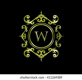 Vintage monogram frame template flourishes calligraphic elegant ornament lines. Business sign, identity for Restaurant, Royalty, Boutique, Hotel, Heraldic, Jewelry, Fashion and other illustration