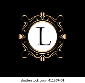 Vintage monogram frame template flourishes calligraphic elegant ornament lines. Business sign, identity for Restaurant, Royalty, Boutique, Hotel, Heraldic, Jewelry, Fashion and other illustration