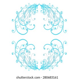 Vintage Monogram light blue curl pattern form