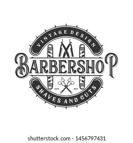 Vintage monogram logo for barbershop