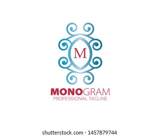 Vintage Monogram Logo Design template