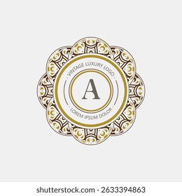 vintage monogram logo flourish line art graceful ornamentation victorian style 
