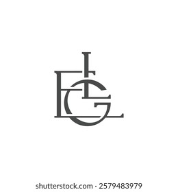 vintage monogram logo of letter E, G, and L