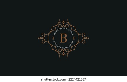 Vintage-Monogramm oder Logo-Vorlage aus eleganten kalligrafischen Linien. Vektorgrafiken mit dem Buchstaben B