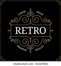 Vintage monogram or logo template. Vector illustration