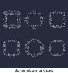 Vintage monogram ornamental frames set with place for text.