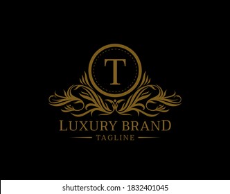 Vintage Monogram T Letter Vintage Logo Vorlage perfekt für Restaurant, Royalty, Boutique, Café, Hotel, Heraldic, Juwelierei, Mode und andere Vektorgrafik