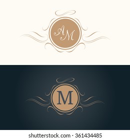Vintage monogram template